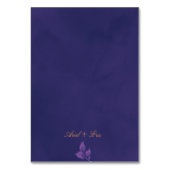 Elegant Script Emerald Paarse en gouden bruiloft Kaart (Achterkant)