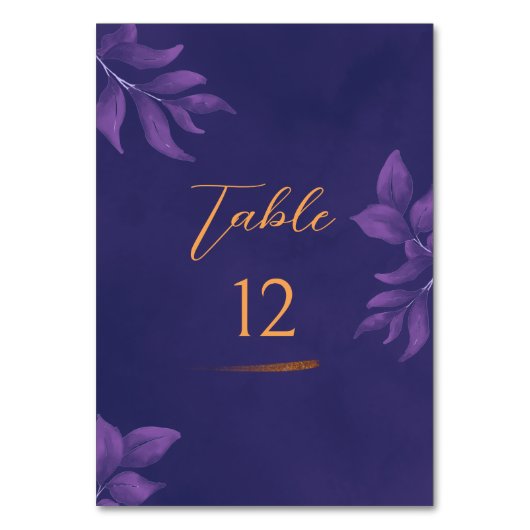 Elegant Script Emerald Paarse en gouden bruiloft Kaart (Voorkant)