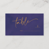 Elegant Script Emerald Paarse en gouden bruiloft Plaatskaartje (Achterkant)