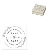 Elegant script en botanische wissel opslaan Datum  Rubberstempel (Gestempeld)