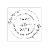 Elegant script en botanische wissel opslaan Datum Rubberstempel (Afrduk)
