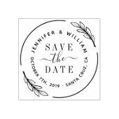 Elegant script en botanische wissel sparen de datu rubberstempel (Afrduk)