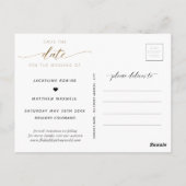 Elegant script en eenvoudige bruiloft, Save the Da Briefkaart (Achterkant)