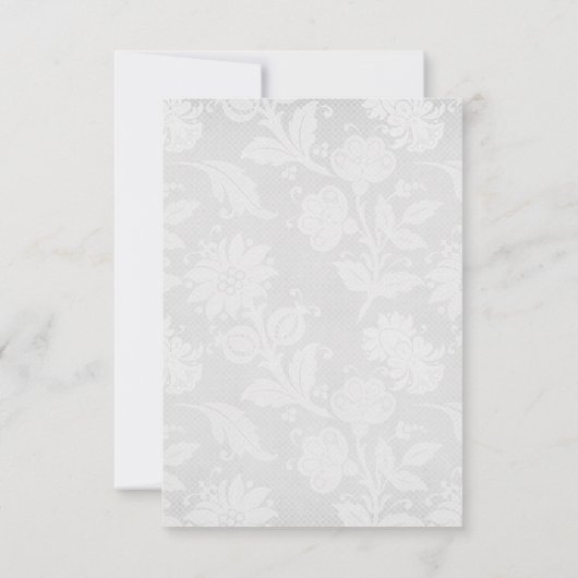 Elegant  script en kant bruiloft RSVP kaartje (Achterkant)