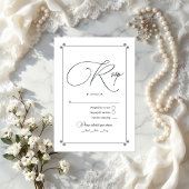 Elegant  script en kant bruiloft RSVP kaartje