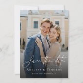 Elegant script en moderne foto save the date (Voorkant)