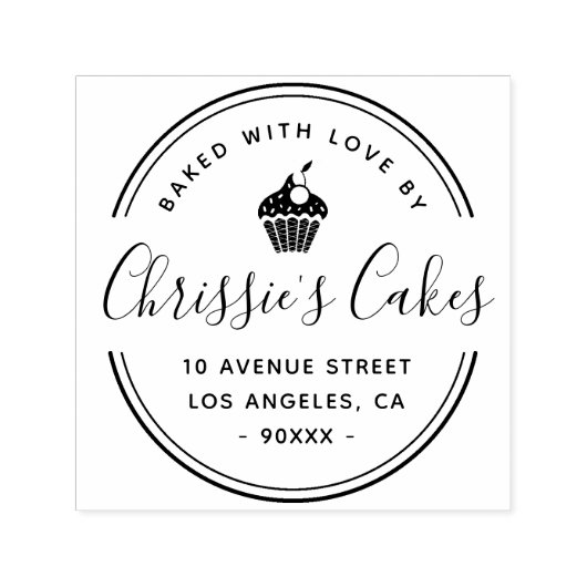 Elegant script en rand Bakkerij logo business Zelfinktende Stempel (Design)