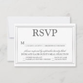 Elegant Script en Silver Border Wedding RSVP (Voorkant)