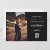 Elegant Script en zwart | Twee foto- en QR-code Save The Date (Achterkant)