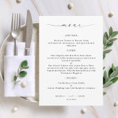 Elegant Script Engagement Wedding or Bridal Shower Menu