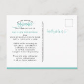 Elegant Script Eucalyptus Greenery 3 Foto Afstudee Aankondigingskaart (Achterkant)