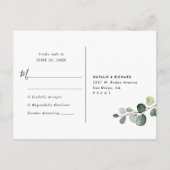 Elegant Script Eucalyptus Greenery Wedding Rsvp Briefkaart (Achterkant)