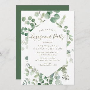 elegant script eucalyptus service party kaart