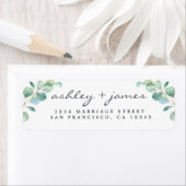 Elegant Script Eucalyptus Weddenschap Return Addre Etiket (Insitu)