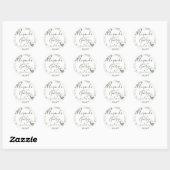 Elegant script | Eucalyptusbladeren | Weddenschap Ronde Sticker (Vel)