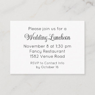 Elegant Script Extra Wedding Event Invitation Informatiekaartje