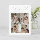 Elegant script Fa La La Christmas 4 Foto Feestdagenkaart (Staand voorkant)