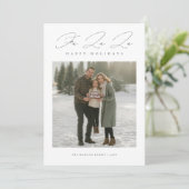 Elegant script Fa la la minimalistische kerst Kaar Feestdagenkaart (Staand voorkant)