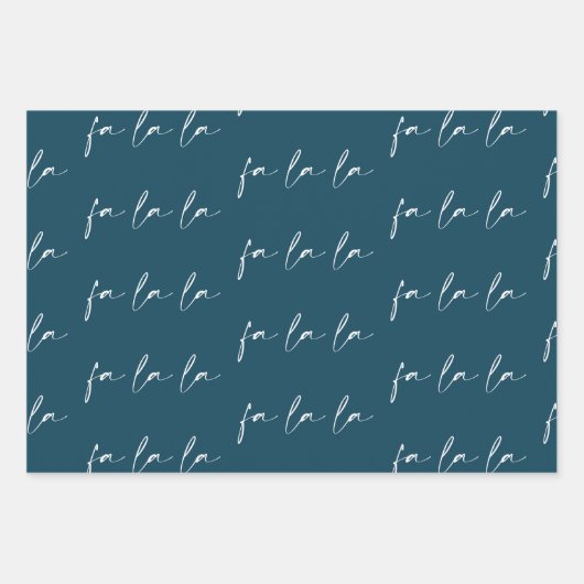 Elegant Script Fa La Tekstpatroon Gift Inpakpapier Vel (Voorkant 3)