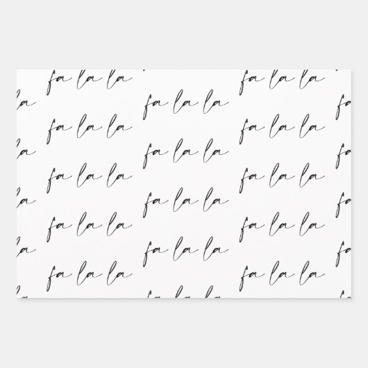 Elegant Script Fa La Tekstpatroon Gift Inpakpapier Vel (Voorkant 2)