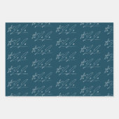 Elegant Script Fa La Tekstpatroon Gift Inpakpapier Vel (Voorkant 3)