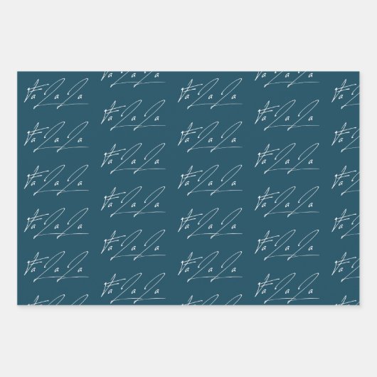 Elegant Script Fa La Tekstpatroon Gift Inpakpapier Vel (Voorkant 3)