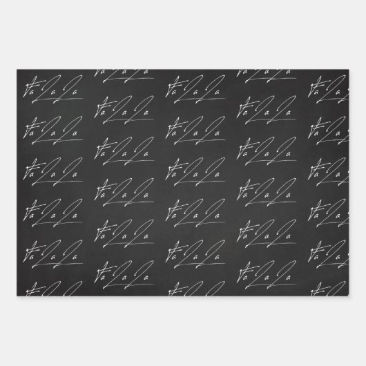 Elegant Script Fa La Tekstpatroon Gift Inpakpapier Vel (Voorkant)