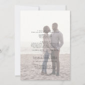 Elegant Script Faded Foto voor en achter bruiloft Kaart (Achterkant)