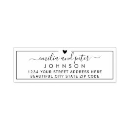 Elegant script familie bruiloft retour adres zelfinktende stempel