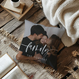 Elegant script familie foto kussen