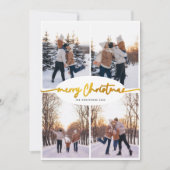 Elegant Script Familie Kerst Foto Collage Feestdagenkaart (Voorkant)