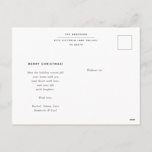 Elegant Script Familie Kerstmis Fotocollage Feestdagenkaart (Achterkant)