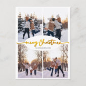 Elegant Script Familie Kerstmis Fotocollage Feestdagenkaart (Voorkant)