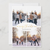Elegant Script Familie Kerstmis Fotocollage Feestdagenkaart (Voorkant)
