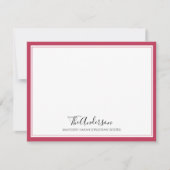 Elegant Script familie Magenta Roze Vierkante Rand Notitiekaartje (Voorkant)