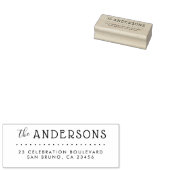 Elegant Script familie & modern retour adres Rubberstempel (Gestempeld)