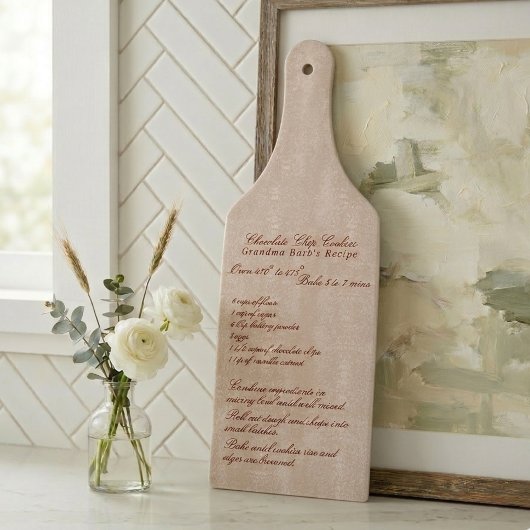 Elegant Script Familie Recept Ivoor Snijplank