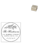 Elegant script familienaam klassiek retouradres rubberstempel (Gestempeld)
