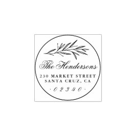 Elegant script familienaam klassiek retouradres rubberstempel