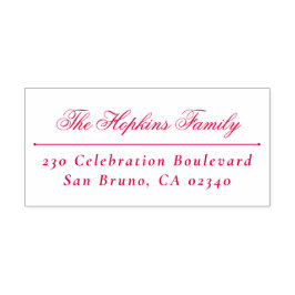 Elegant script familienaam klassiek retouradres  zelfinktende stempel