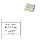 Elegant Script Familienaam Retouradres Rubberstempel (Gestempeld)