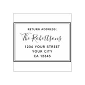 Elegant Script Familienaam Retouradres Rubberstempel (Afrduk)