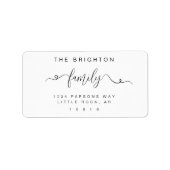 Elegant script familienaam return address label (Voorkant)