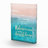 Elegant Script Familienaam Strand Vakantiehuis Fotoblokken (Rechts)