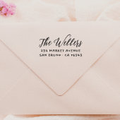 Elegant Script Familienaam & Typografie Adres Rubberstempel