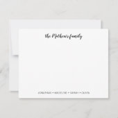 Elegant Script Family Achternaam Black Note Card Notitiekaartje (Voorkant)