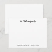 Elegant Script Family Achternaam Black Note Card Notitiekaartje (Voorkant / Achterkant)