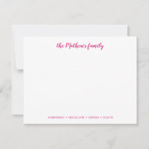 Elegant Script Family Achternaam Magenta Hot Pink