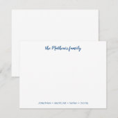 Elegant Script Family Achternaam Navy Blue Notitiekaartje (Voorkant / Achterkant)