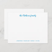 Elegant Script Family Achternaam Ocean Blue Notitiekaartje (Voorkant / Achterkant)
